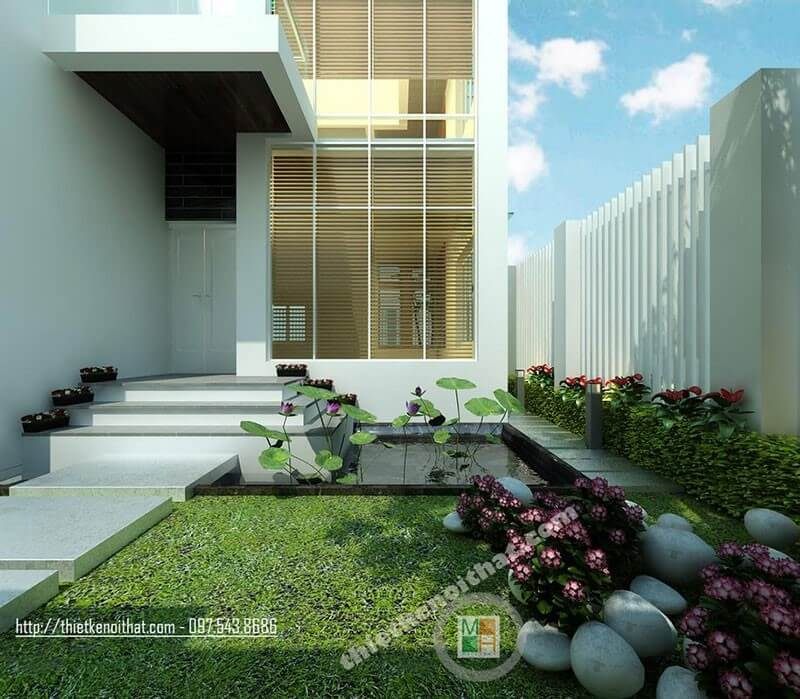 của họ. Khi gia chủ lựa chọn không gian thiên nhiên nước và cây cối cho ngôi nhà của họ, kiến trúc biệt thự hiện đại được tạo nên tươi mới.